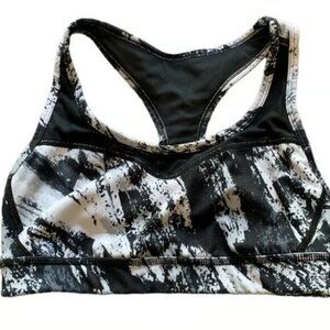 Zella Black White Racerback Sports Bra Size Small GUC #M-053